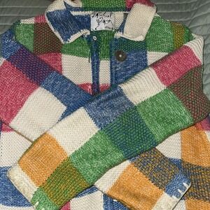 Vintage Michael Simon Plaid Multicolor Cardigan